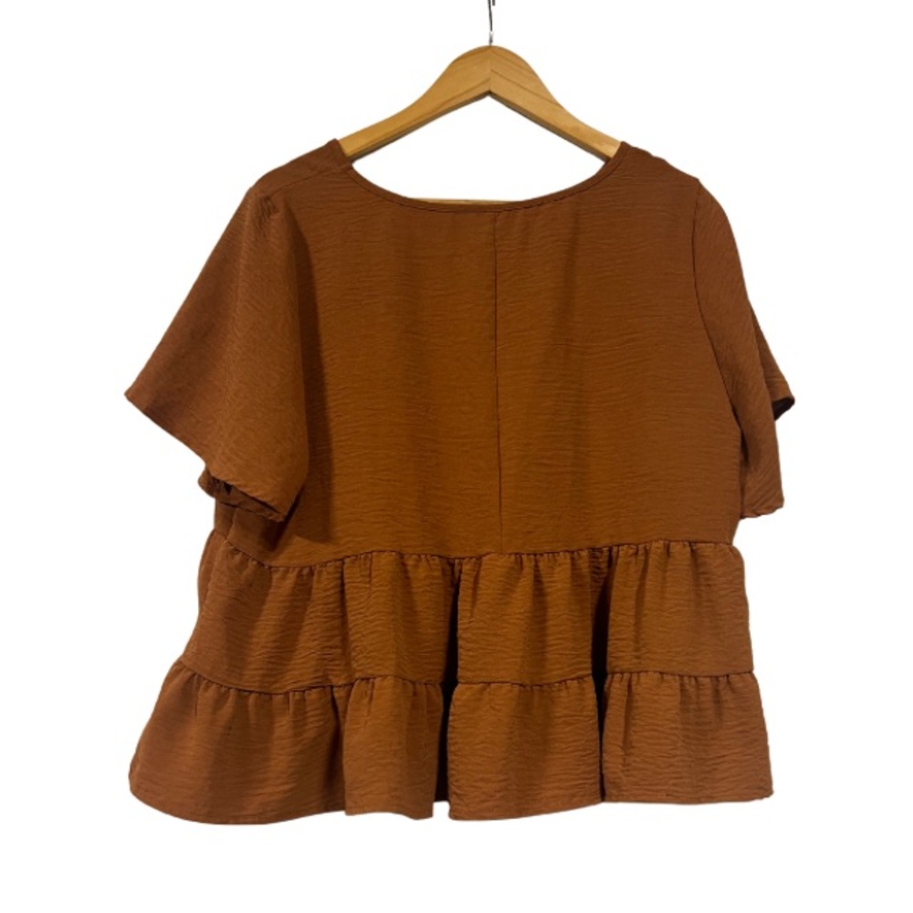 SHEIN Rust Tiered Blouse - Picture 2 of 5